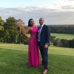 Chelsea28 Pink Cutaway Shoulder Maxi Dress